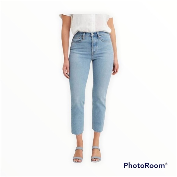 LEVI'S Medium Wash High Rise Button Fly Wedgie Straight Fit Jeans Size 31 - Picture 4 of 16